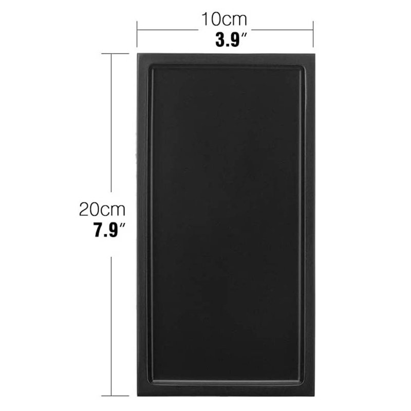 Tray, 20cm W x 10cm D x 1.9cm H, Rectangle, Black