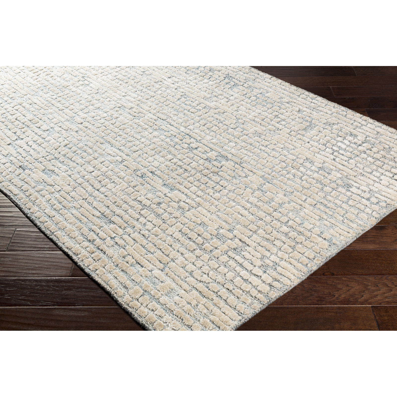 Mulbury Taupe Beige Hand-Tufted Abstract Rug, Rectangle 2' x 3'