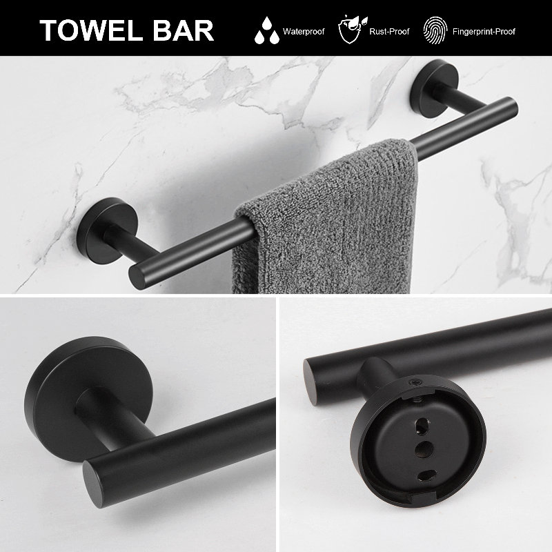5 - Piece Bathroom Hardware Set, Black