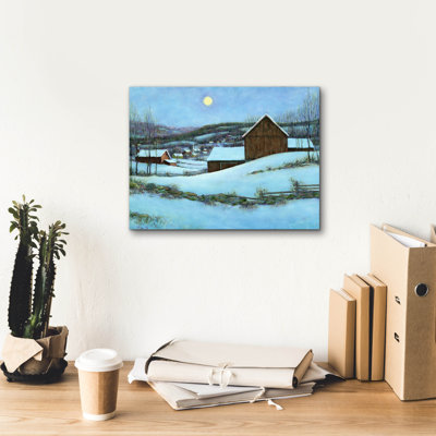  «Down To The Village» par Michael Fratrich, art mural sur toile, 16 po x 12 po