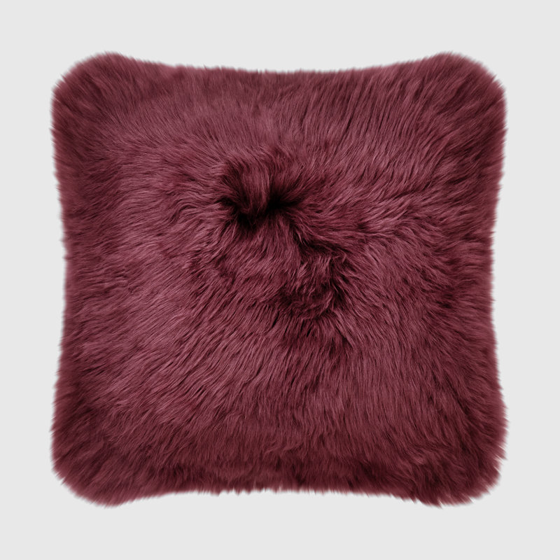Fieldman Leather Reversible Throw Pillow, Burgundy