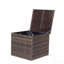 Boîte de rangement de meubles de patio en osier 1 pièce (brun)