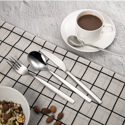 Ensemble de couverts 30 pièces en acier inoxydable poli miroir, allant au lave-vaisselle
