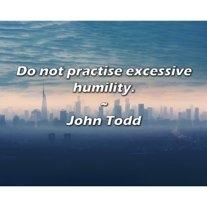 Citation de John Todd: Ne pratiquez pas l'humilité excessive., H 20 po x l 24 po