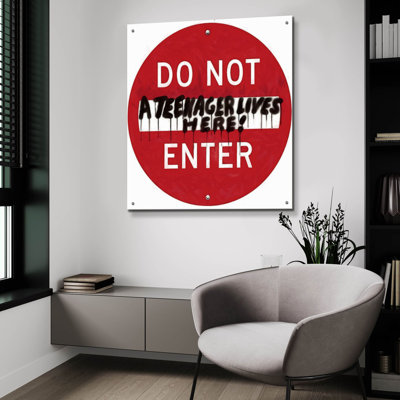  «Graffiti Sign 7» par Alonzo Saunders, art mural en verre acrylique, 36 po x 36 po