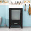 Armoire de salle de bain contemporaine simple avec lavabo en céramique, porte à fermeture douce et grand rangement-927176579