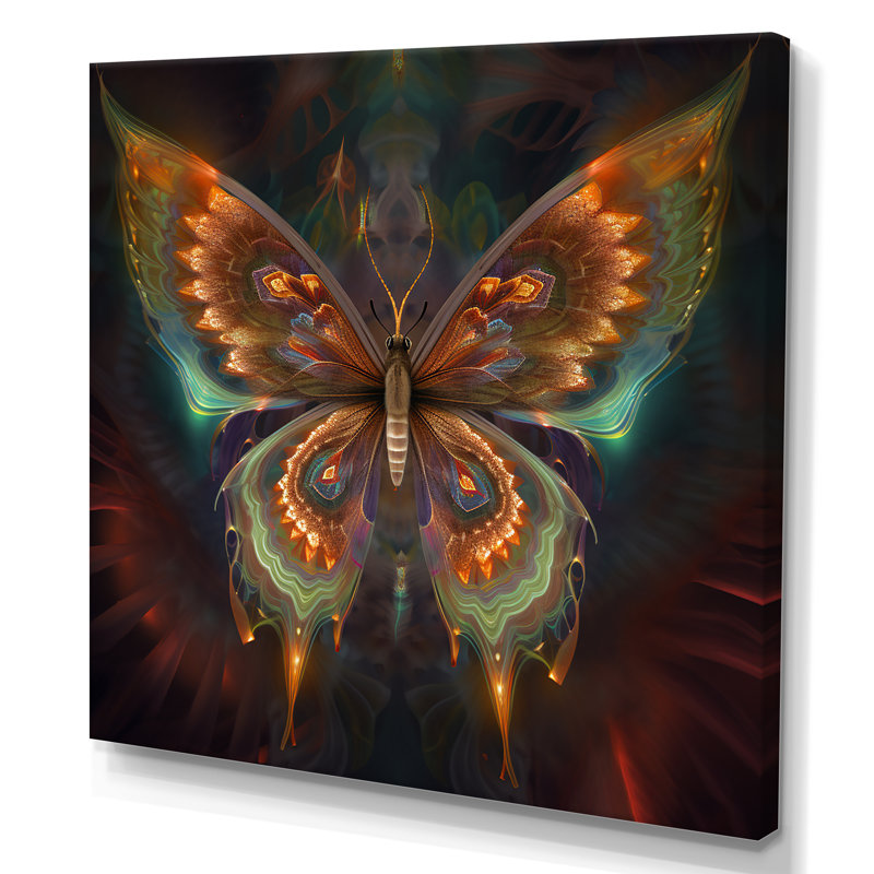 Papillon magique éthéré, H 24 po x l 24 po x P 1 po, Toile tendue