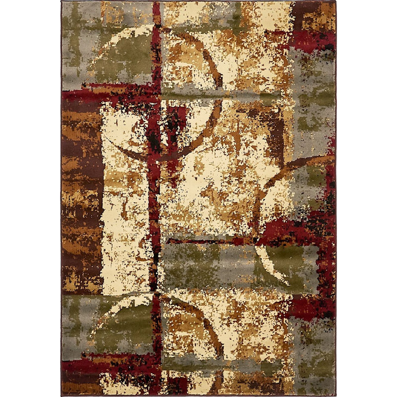 Tapis crème / brun foncé / beige Adetomiwa, Rectangulaire 5 pi 3 po x 7 pi 1 po