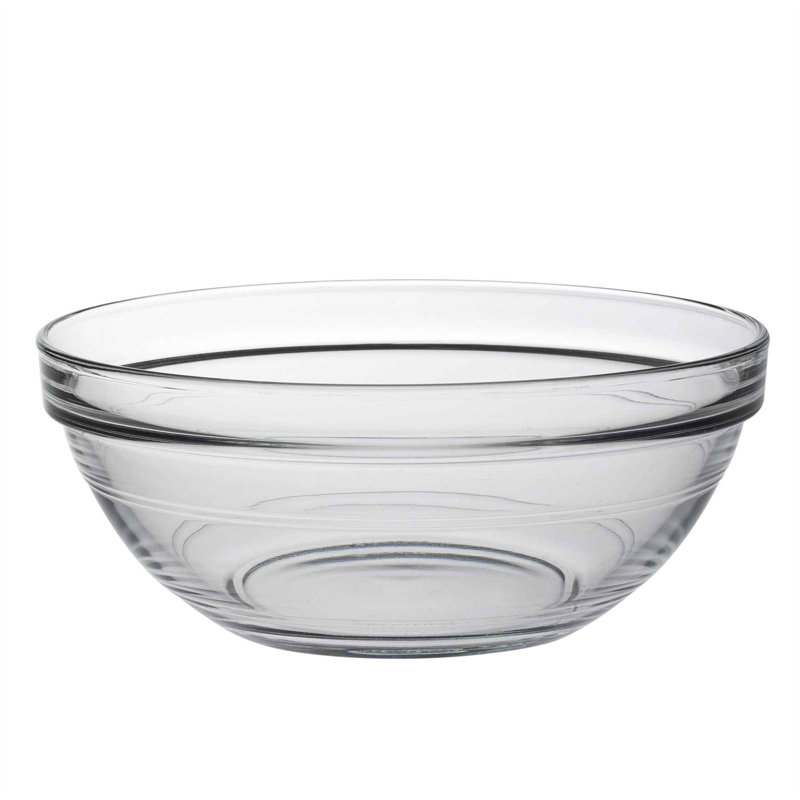 Duralex - Lys Glass Stacking Bowls for Kitchen, 7cm H x 17cm W x 7cm D