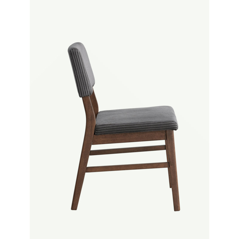 Chaise d'appoint en velours côtelé et finition Seda, Gris