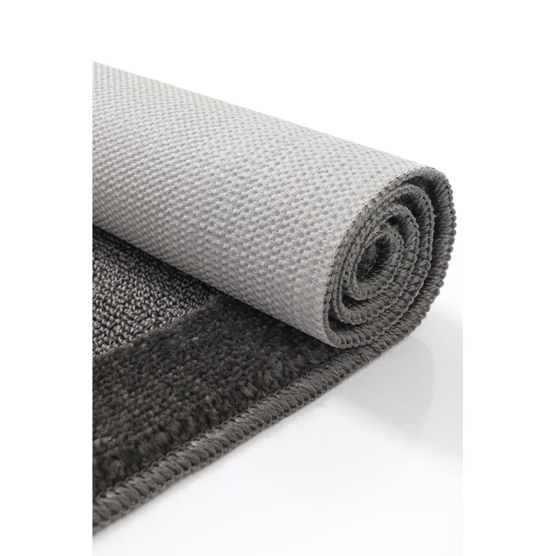 High-Quality Bathmat, Anthracite, 23.6 x 39.4 inches | 100% Polypropylene, Total Thickness: 0.4 inches | Non-Slip Natural Latex Sole, Machine Washable, Vacuum Friendly | Perfect for Bathroom & Entryway Comfort
