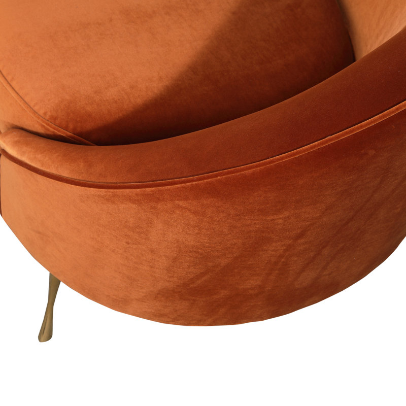 Chaise longue rembourrée Nikita, Velours performance Ember