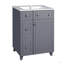 Meuble-lavabo 24 po avec lavabo en céramique, 2 tiroirs, 1 porte à fermeture en douceur-117021315