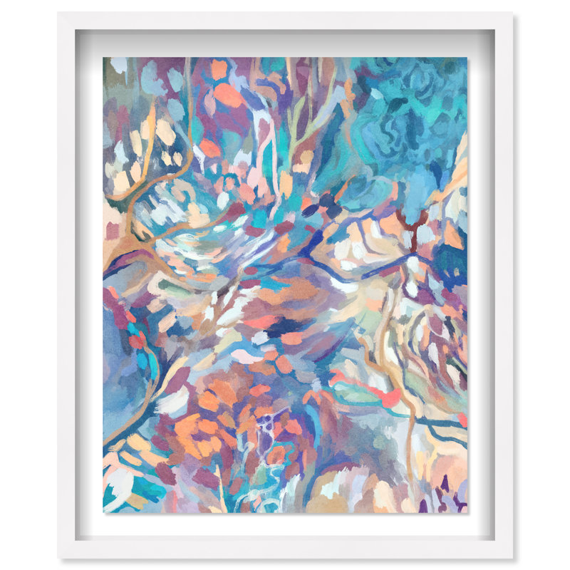 Lively Corals Shadowbox Abstract Print by Oliver Gal, Black Frame, 16 x 20, 31.5"H x 25.5"W, White Shadowbox