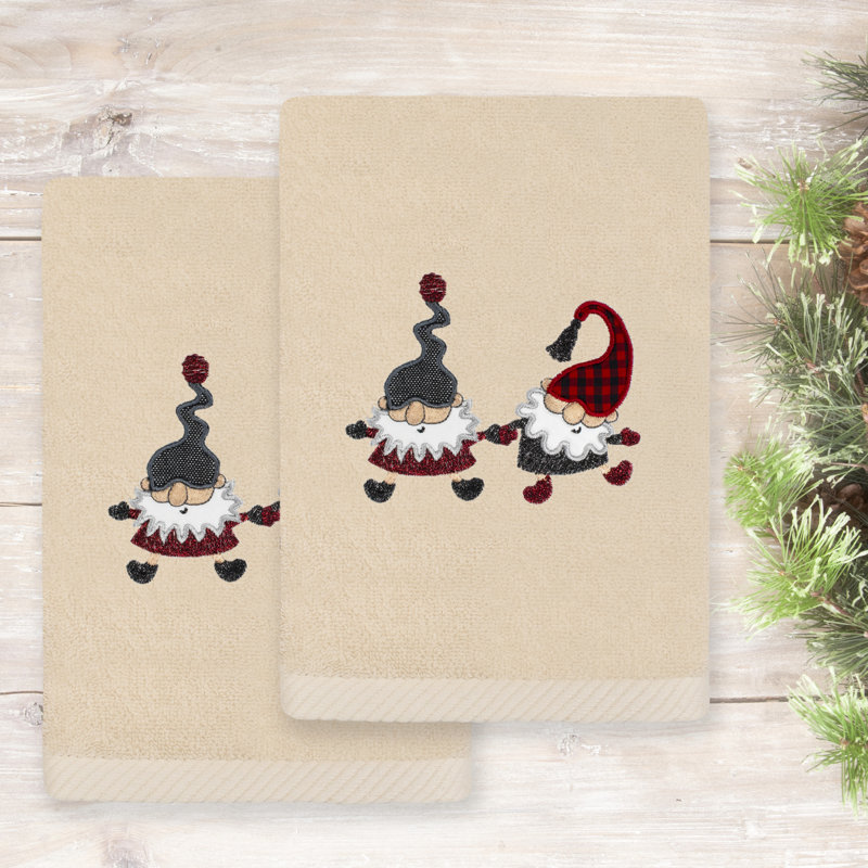  Débarbouillette en coton Christmas Gnomes, Sable
