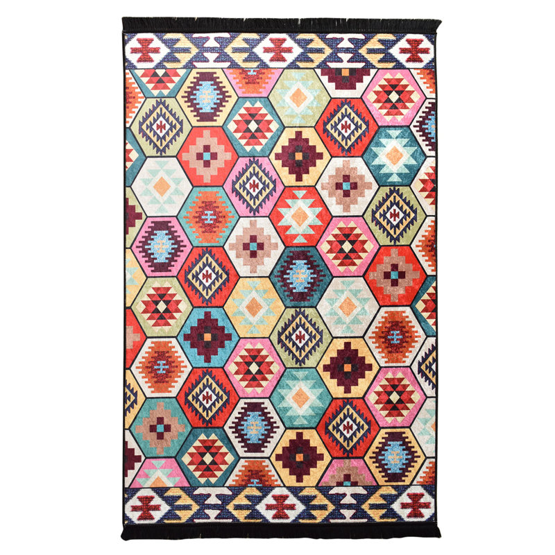 Premium Machine Washable Carpet, 4.6 x 6.2 ft, 100% Polyester, 0.2 in Pile Height | Antibacterial & Non-Slip Underside | Durable with 700 g/m² | Easy Care, Ideal for Living Room & Bedroom Décor