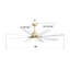 Ventilateur de plafond doré moderne de 66 pouces avec lumière DEL à intensité variable, ventilateur de plafond intelligent à 8 pales en ABS avec télécommande, moteur à courant continu réversible pour le salon, le bureau personnel