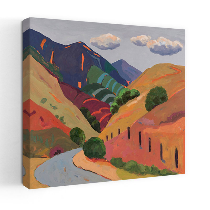 Vallée de Wanaka, paysage abstrait contemporain, art naturel, H 18 po x l 18 po