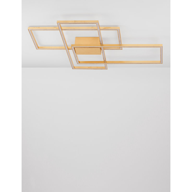 LED Semi Flush Mount, Golden Leaf