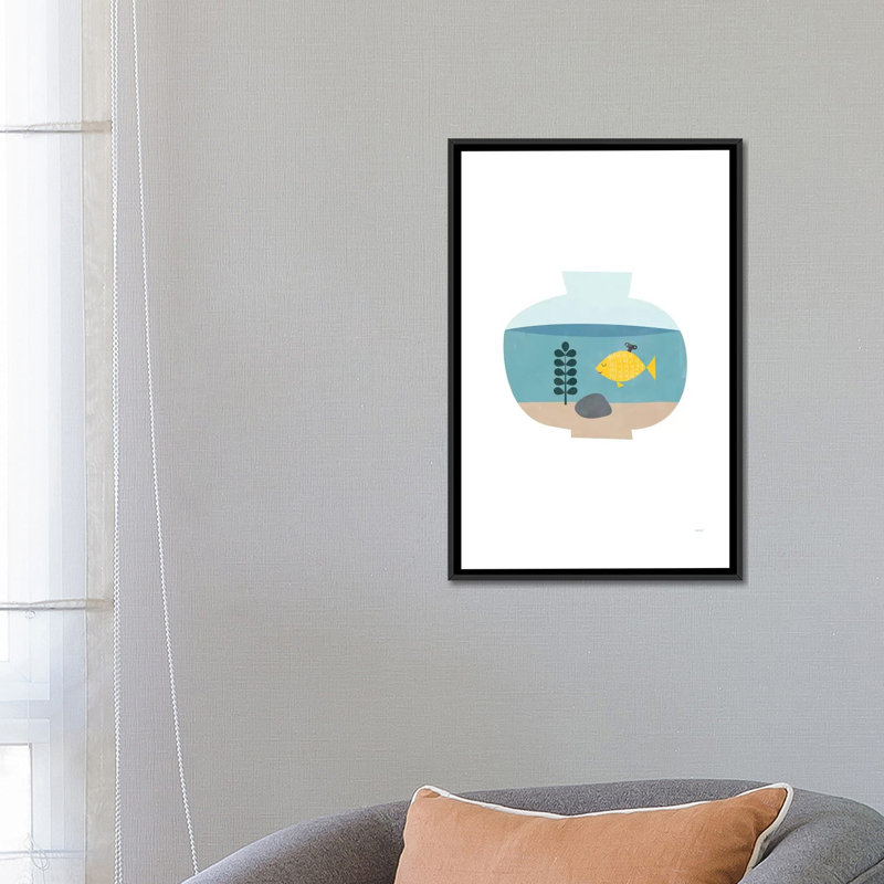 « un poisson rouge », impression sur toile, H 12 po x l 8 po x P 0,75 po, Toile tendue, Pas de tapis