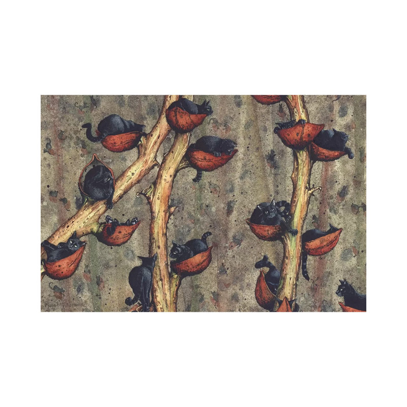 « Catkins » par Maggie Vandewalle-reproduction d’art, H 8 po x l 12 po x P 0,75 po, Toile tendue, Pas de tapis