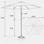 Parasol de table d'extérieur de 9 pi avec parasol de table inclinable et manivelle, parasol de marché 6 baleines robustes, terrasse, cour, piscine (base non incluse) - (kaki)-940238850