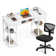 Desk and Chair Set: 48 Inch White Computer Desk & Height Adjustable Black Mesh Chair