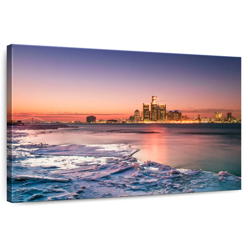 Nicci, Detroit Skyline en hiver, H 20 po x l 30 po