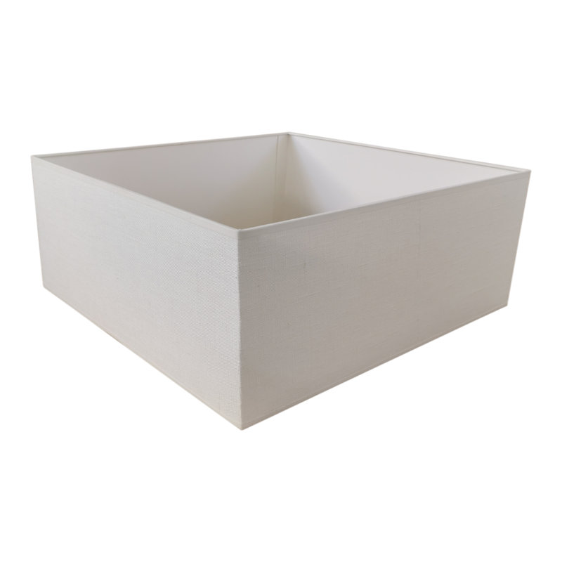 27cm H Linen Square Lamp Shade ( Uno ), White