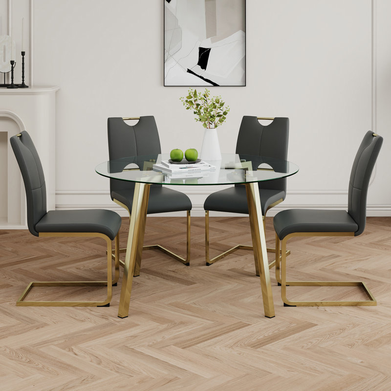 Table ronde en verre de style moderne