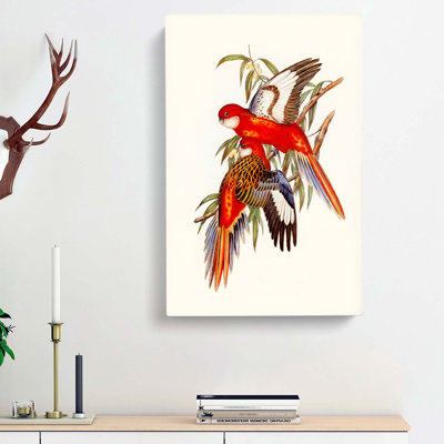 Fiery Parakeets by Elizabeth Gould - Wrapped Canvas