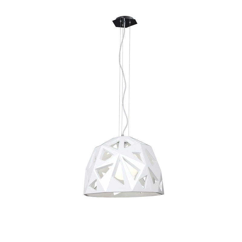 Shanklin 1 - Light Black Dome Pendant, White