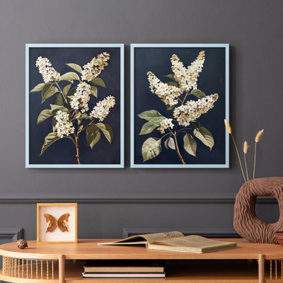 «FLORAL Series CLIV», reproduction encadrée de qualité supérieure - prête à être accrochée - aucun clou requis - aucun clou requis