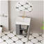 Le meuble-lavabo à tablette ouverte avec lavabo en céramique et porte à fermeture en douceur, avec une armoire de rangement à tablette ouverte à gauche, nécessite un assemblage-1884644427