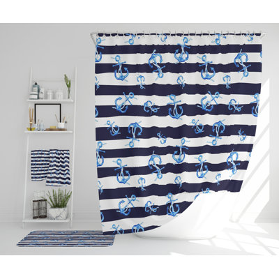 Nekki Polyester Shower Curtain Set