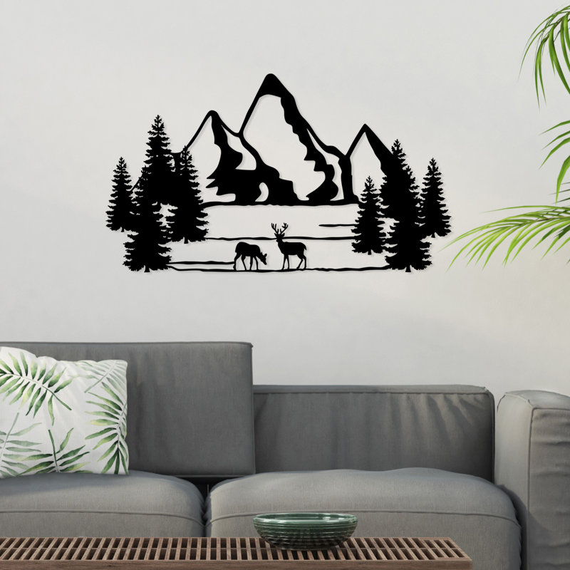 Stylish Decorative Metal Wall Accessory, Black, 15.7 x 27.6 inches | 100% Metal, Thickness: 0.06 inches | Lightweight (1.9 lbs), Easy to Hang | Perfect for Home Decor & Modern Aesthetics, Durable and Elegant Design