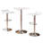 Adjustable Height Wood And Chrome Metal Bar Table And 2 Chrome Air Lift Adjustable Swivel Stools Set-1990443473