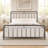 Brookhn Low Profile Open-Frame Metal Standard Bed with Headboard & Footboard-643707677
