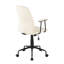 Chaise de bureau en similicuir crème-1815888548
