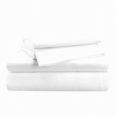 CoolCotton Percale Queen Set - Breathable 4 Piece White Sheets with Extra Deep Pocket. Hotel Luxury Quality for a Crisp and Comfortable Sleep Experience.