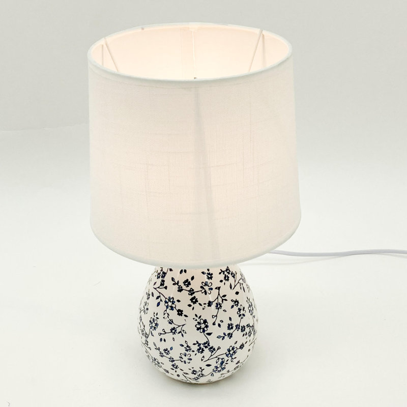 Durable Miesha 37cm Blue and White Ceramic Table Lamp with Traditional Design, Perfect Accent for Bedroom or Living Room