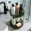 Organisateur de maquillage rotatif à 360 degrés pour meuble-lavabo - Rangement de cosmétiques à grande capacité à 2 niveaux avec plateaux en ABS robuste et base en acier allié, comptoir peu encombrant et présentoir à parfums-1124830315