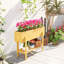 Lit de jardin surélevé, jardinière avec tablette de rangement, bois naturel
