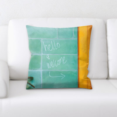 Hellow Welcome Square Pillow Cover & Insert