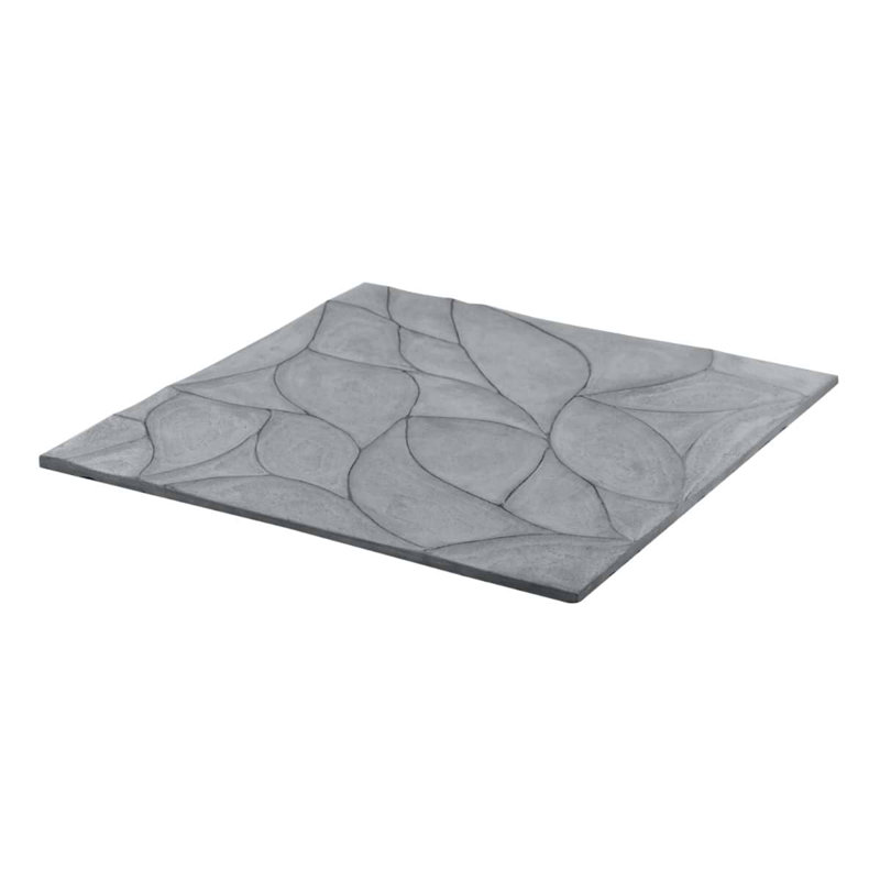 Thalia 18x18 3D Carved Rosette Honed Limestone Tile, Charcoal