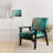 Turquoise Tranquility VI - Upholstered Contemporary Arm Chair, Teal Accent Chair
