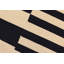 Tapis beige / noir rayé en laine noué à la main à motif rectangulaire 5 pi 5 po x 8 pi 1 po Johson