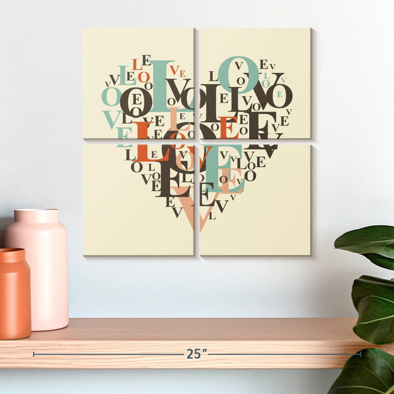 Tergel Colorful Love Typography, 18" H x 18" W