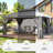 16x12 FT Hardtop Gazebo with Double Roof, 120mm Aluminum Posts & Built-in Gutter, Black & Grey-125079375