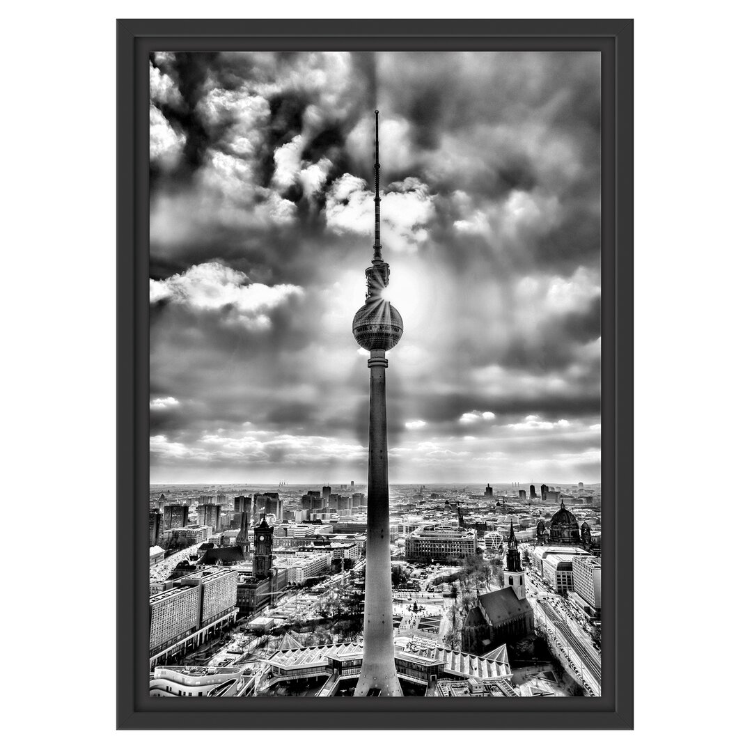 Gerahmtes Wandbild Großstadt Fernsehturm Berlin City